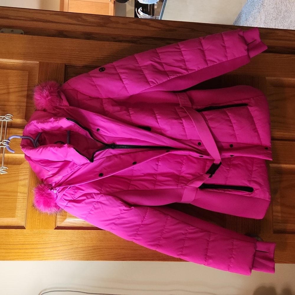 Michael Kors Pink Ski Jacket Belted